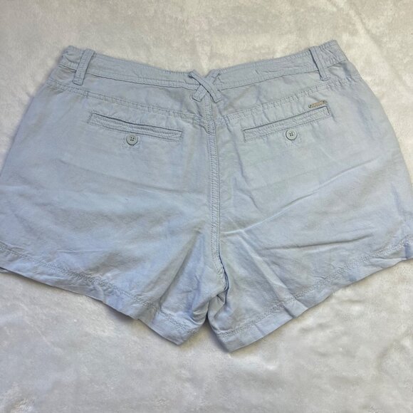 Calvin Klein Jeans Linen Blend Shorts Women's Size 14 NO STRETCH Light Blue FLAW - Picture 8 of 11